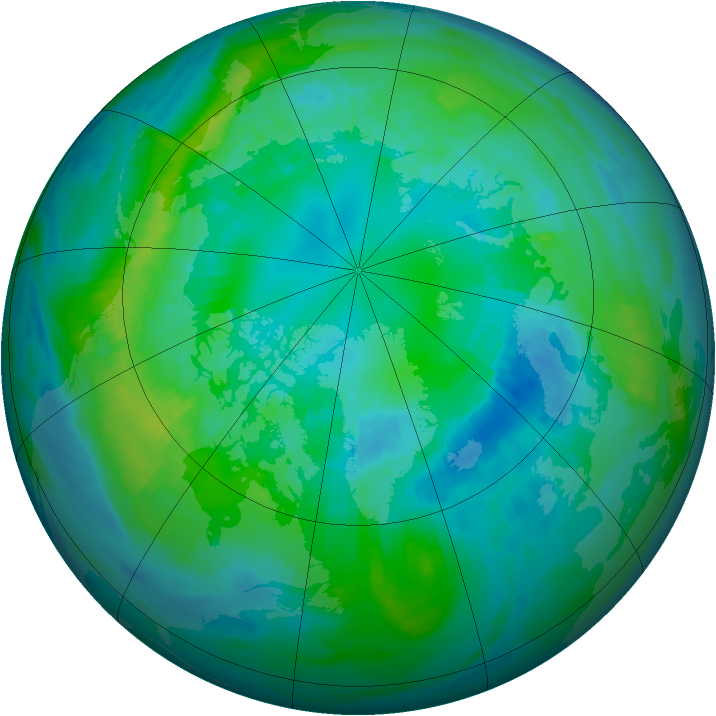 Arctic ozone map for 15 October 1985